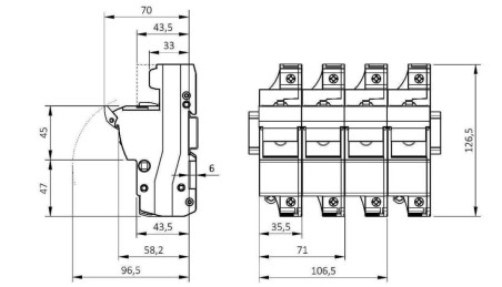 Base fusible PMX 22x58 SIN FUSIBLE