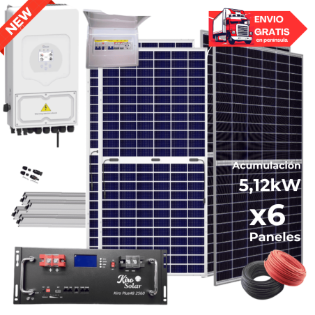 Kit solar Deye 5KW con baterías 12490W/19630W 48V