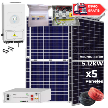 Kit solar Deye 5KW con baterías...