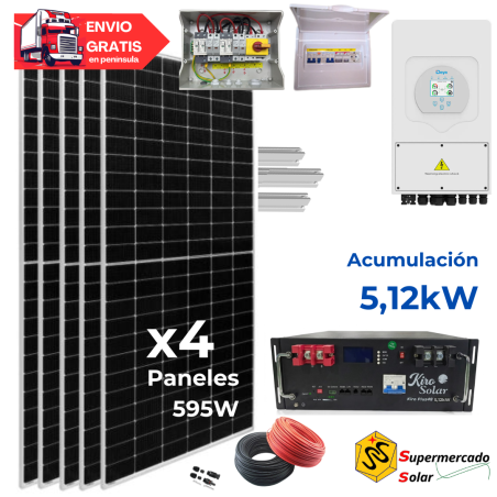 Kit solar Deye 5KW con baterías 8330W/13090W 48V